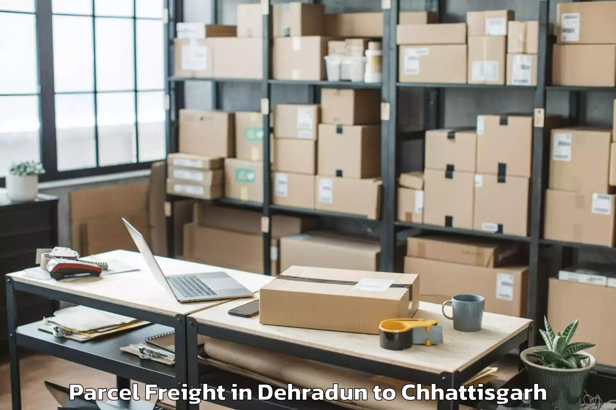 Efficient Dehradun to Malkharoda Parcel Freight